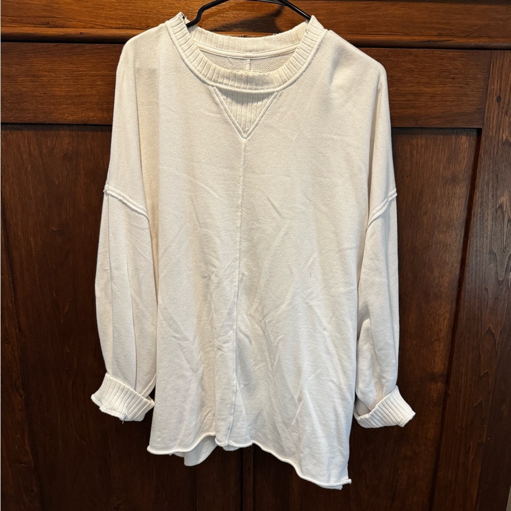 Aerie Cream Oversized Sweatshirt